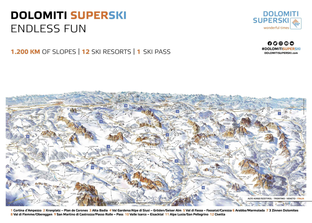 Dolomiti Superski Ski Map