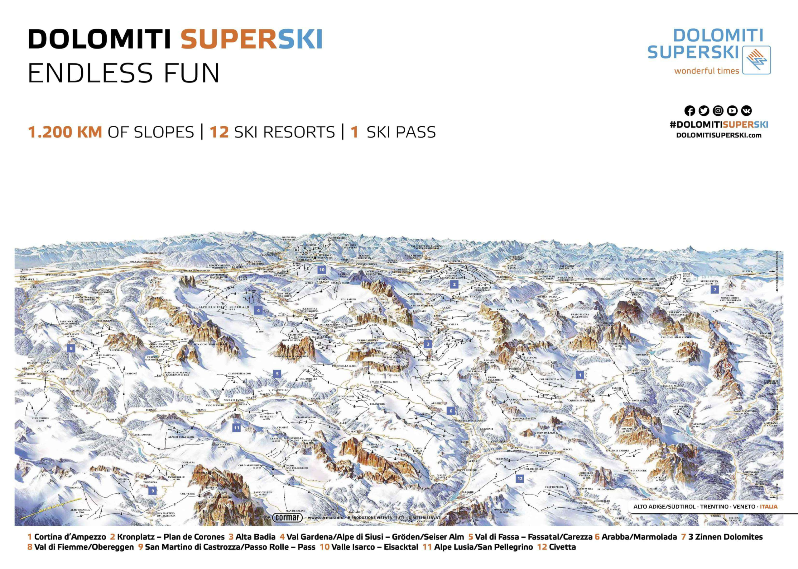 Dolomiti Superski Ski Map