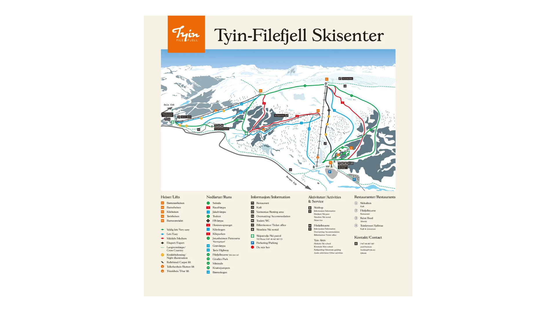 Filefjell Ski Map