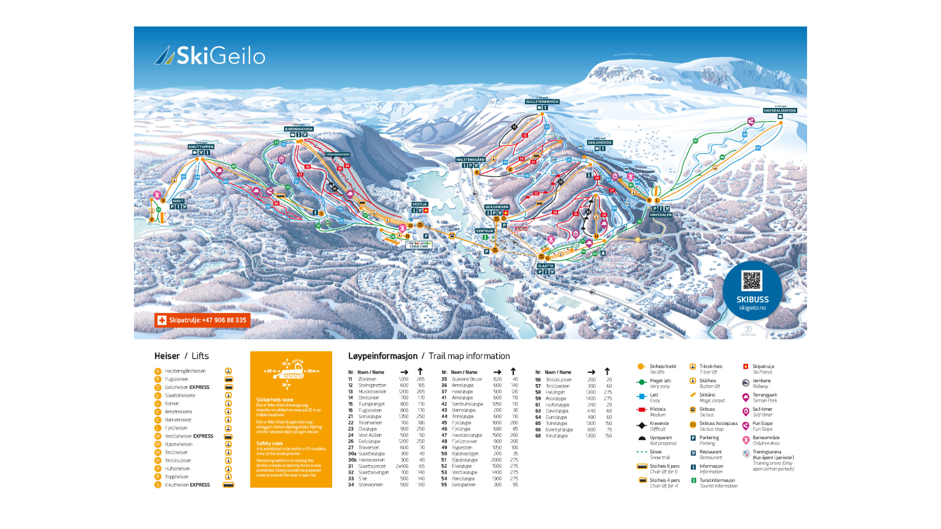 Geilo Ski Map