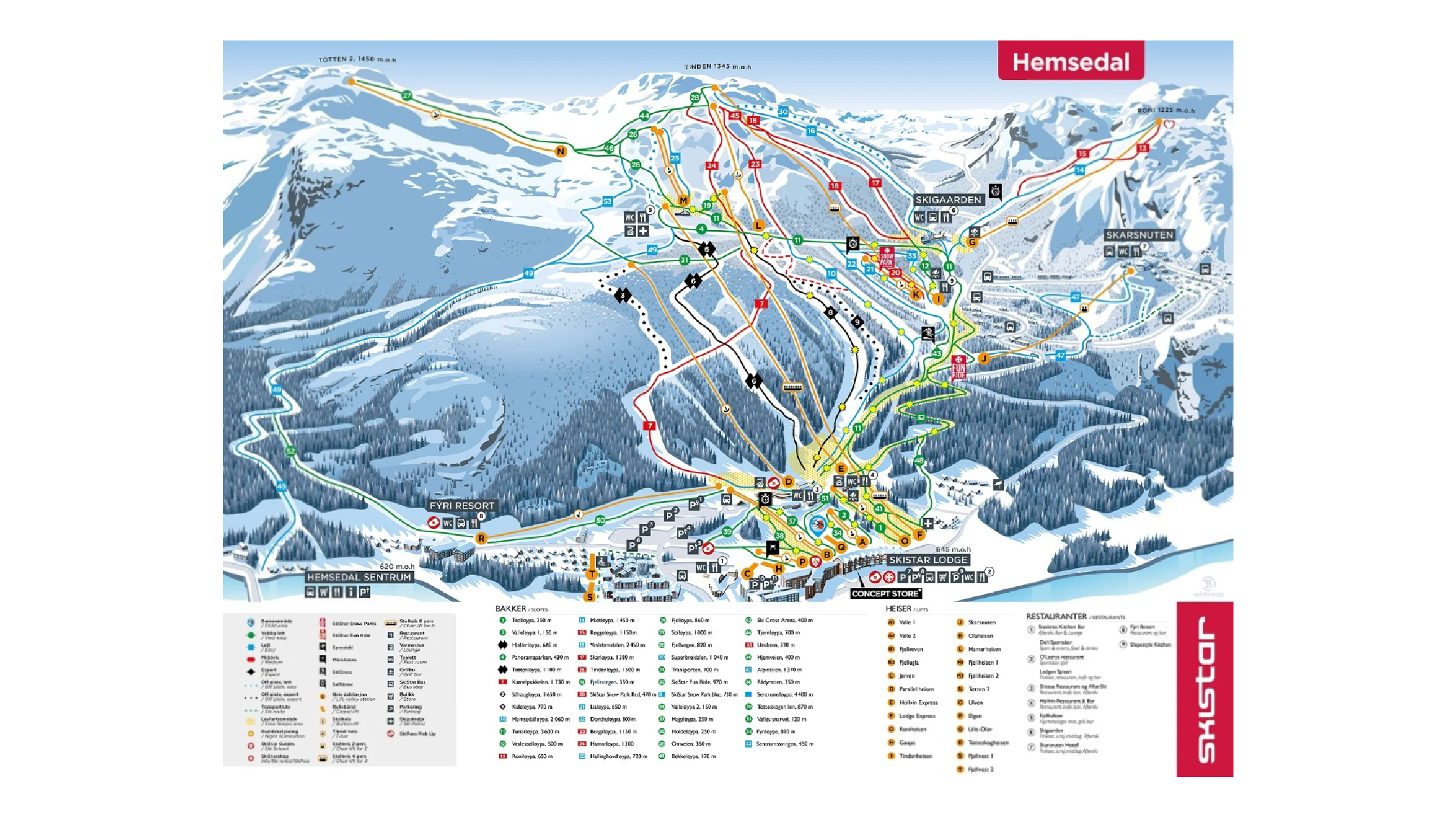 Hemsedal Ski Map