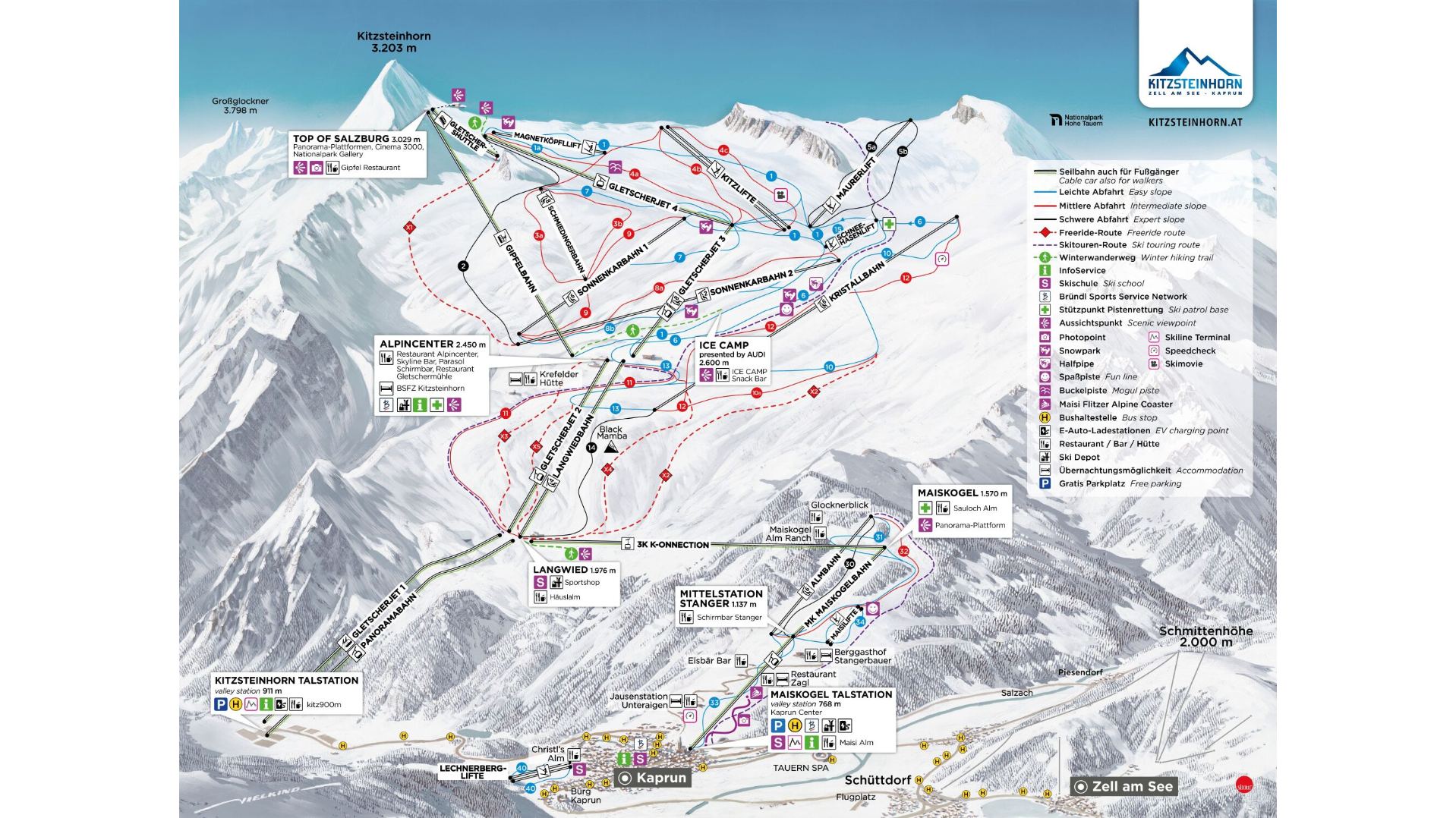 Kaprun Kitzsteinhorn Ski Map