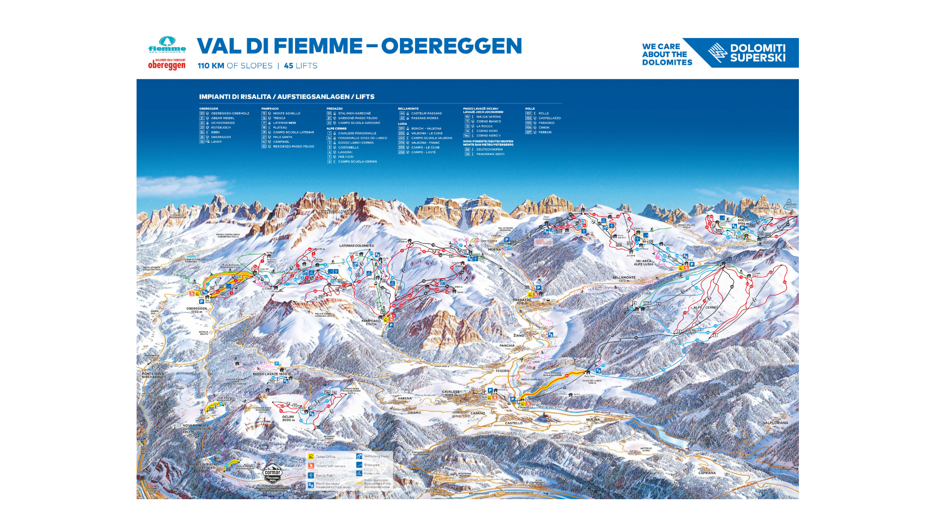 Obereggen Ski Map