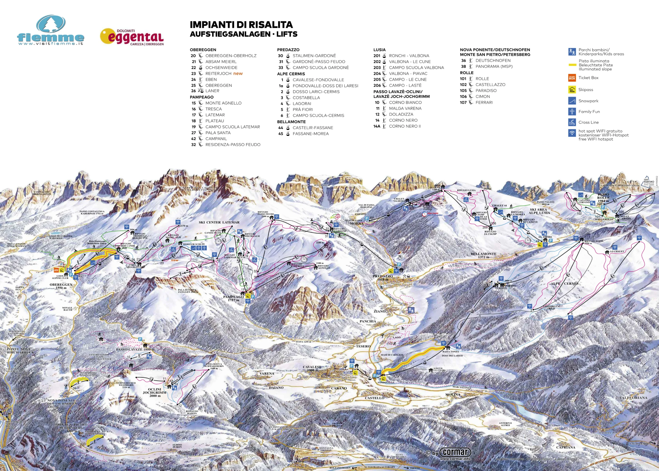 Val di Fiemme Ski Map