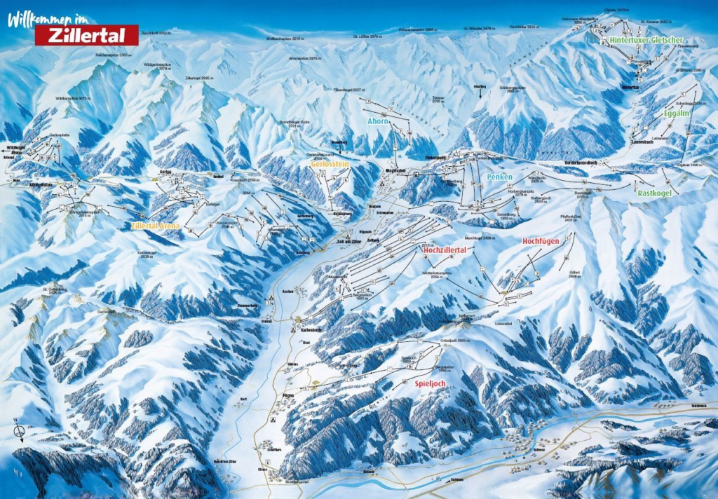 Zillertal Ski Map