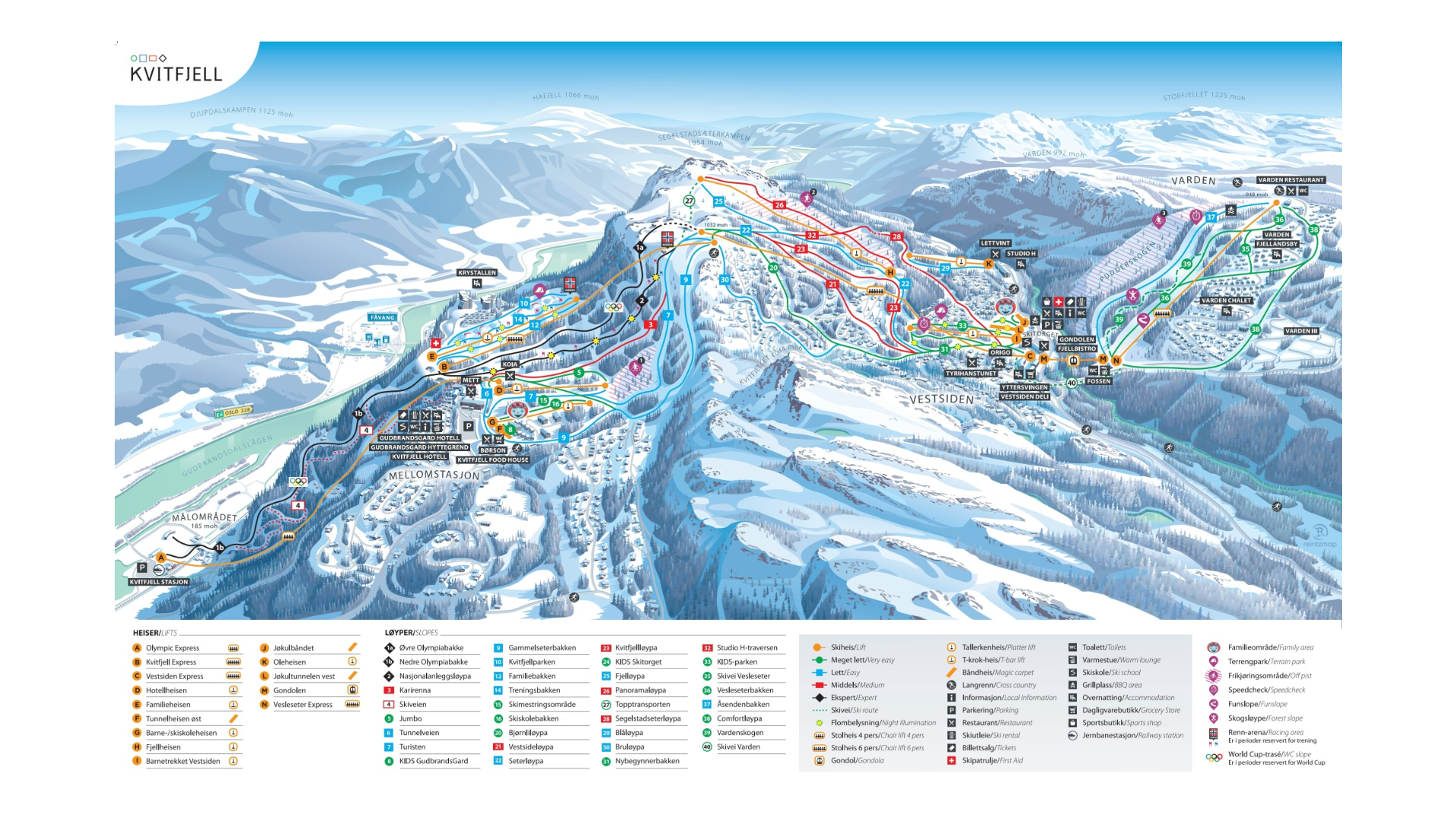 Kvitfjell Ski Map