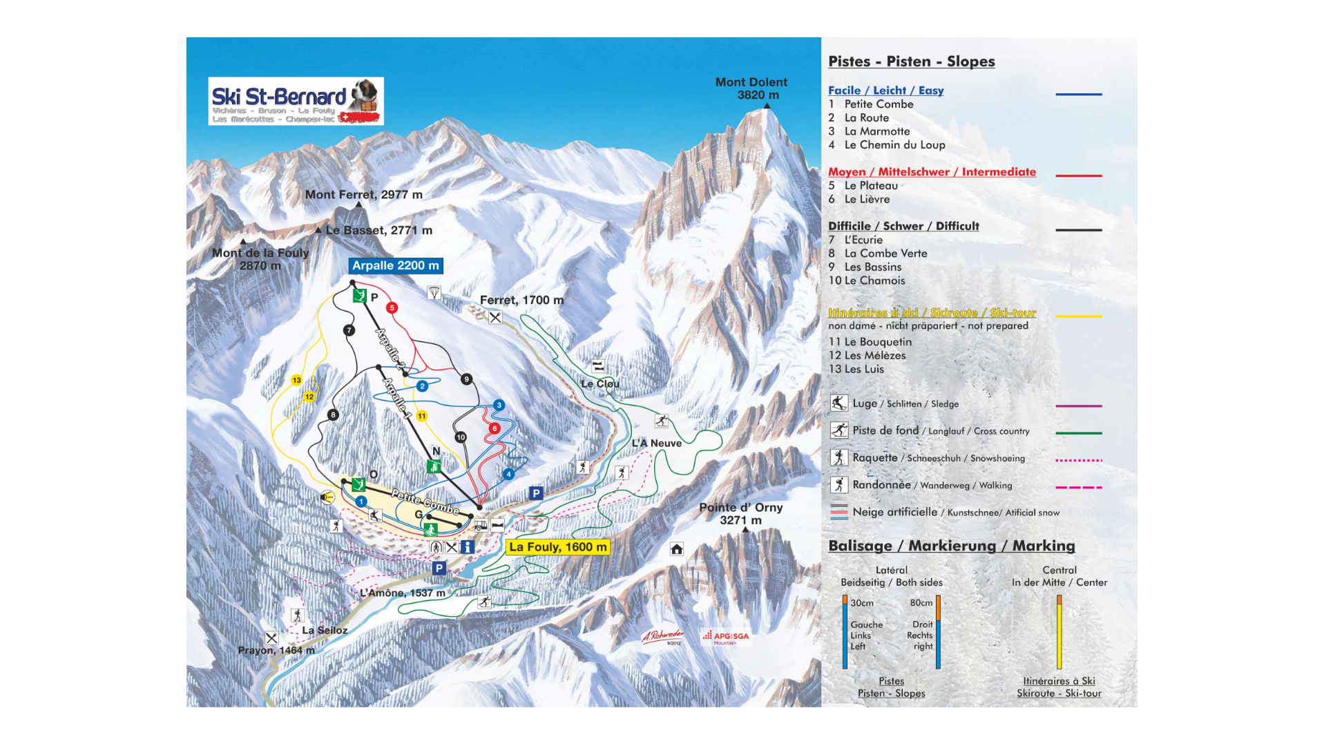 La Fouly Ski Map