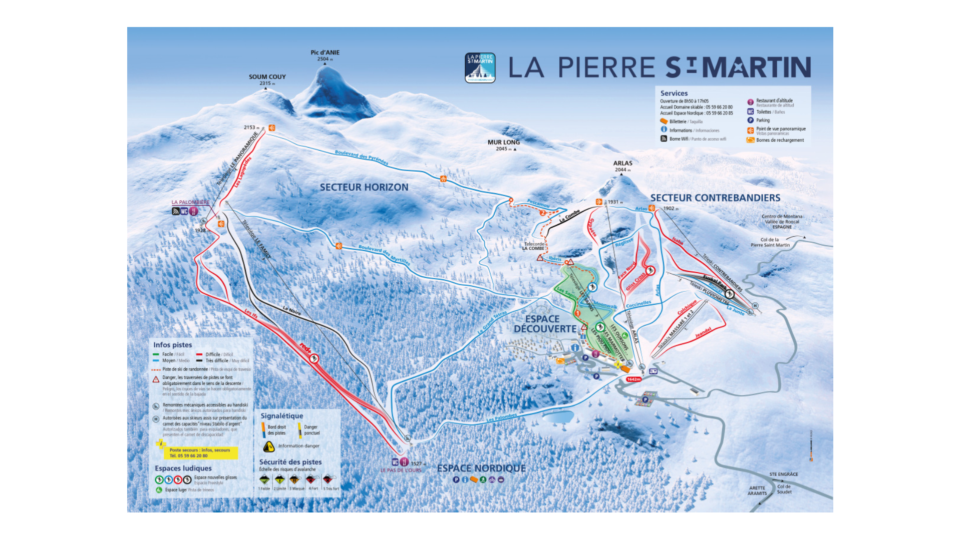 La Pierre Saint-Martin Ski Map
