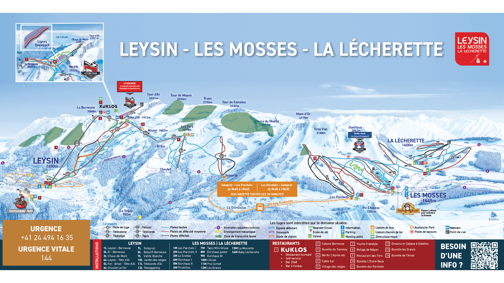 Les Mosses Ski Map