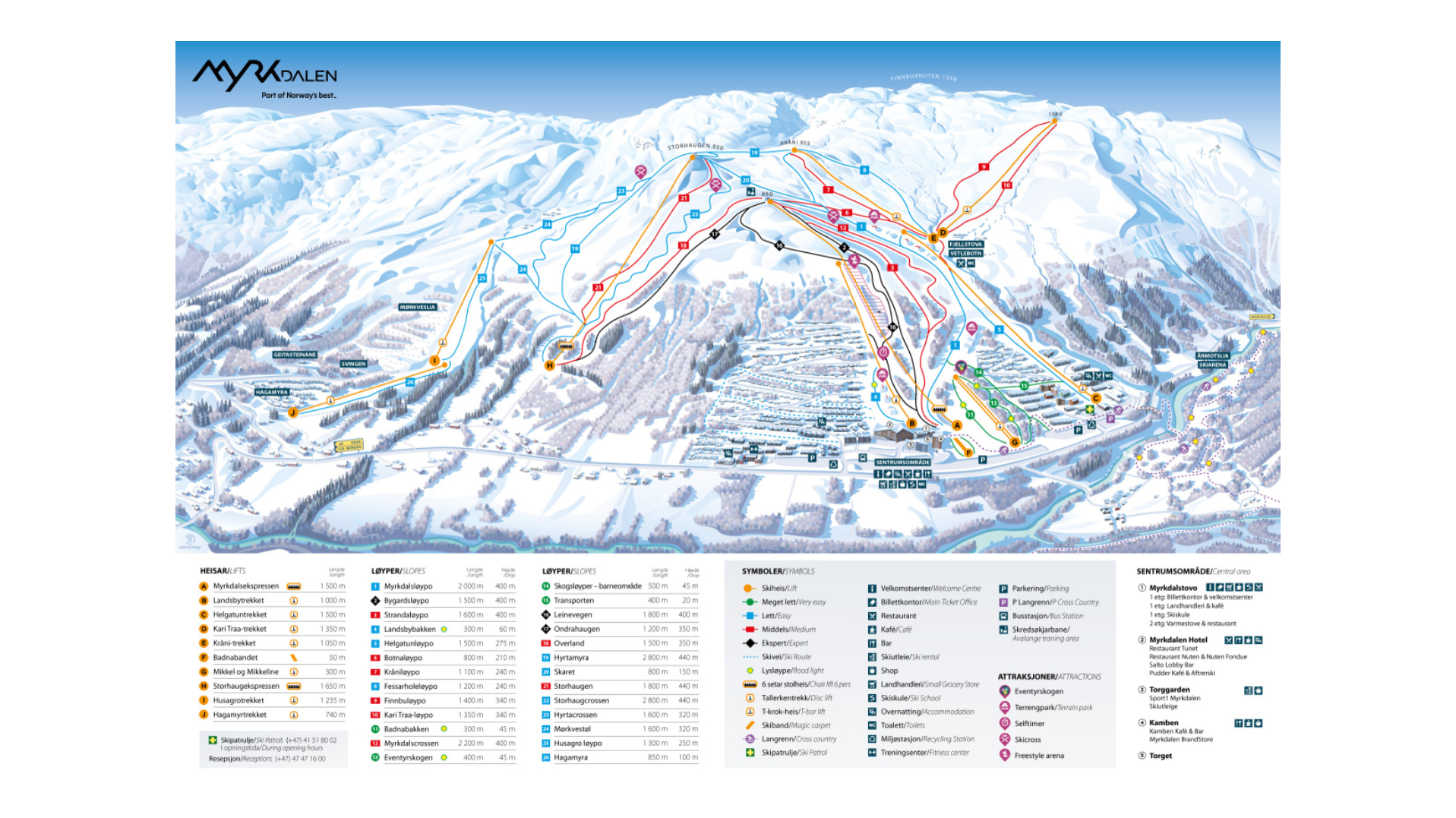 Myrkdalen Ski Map