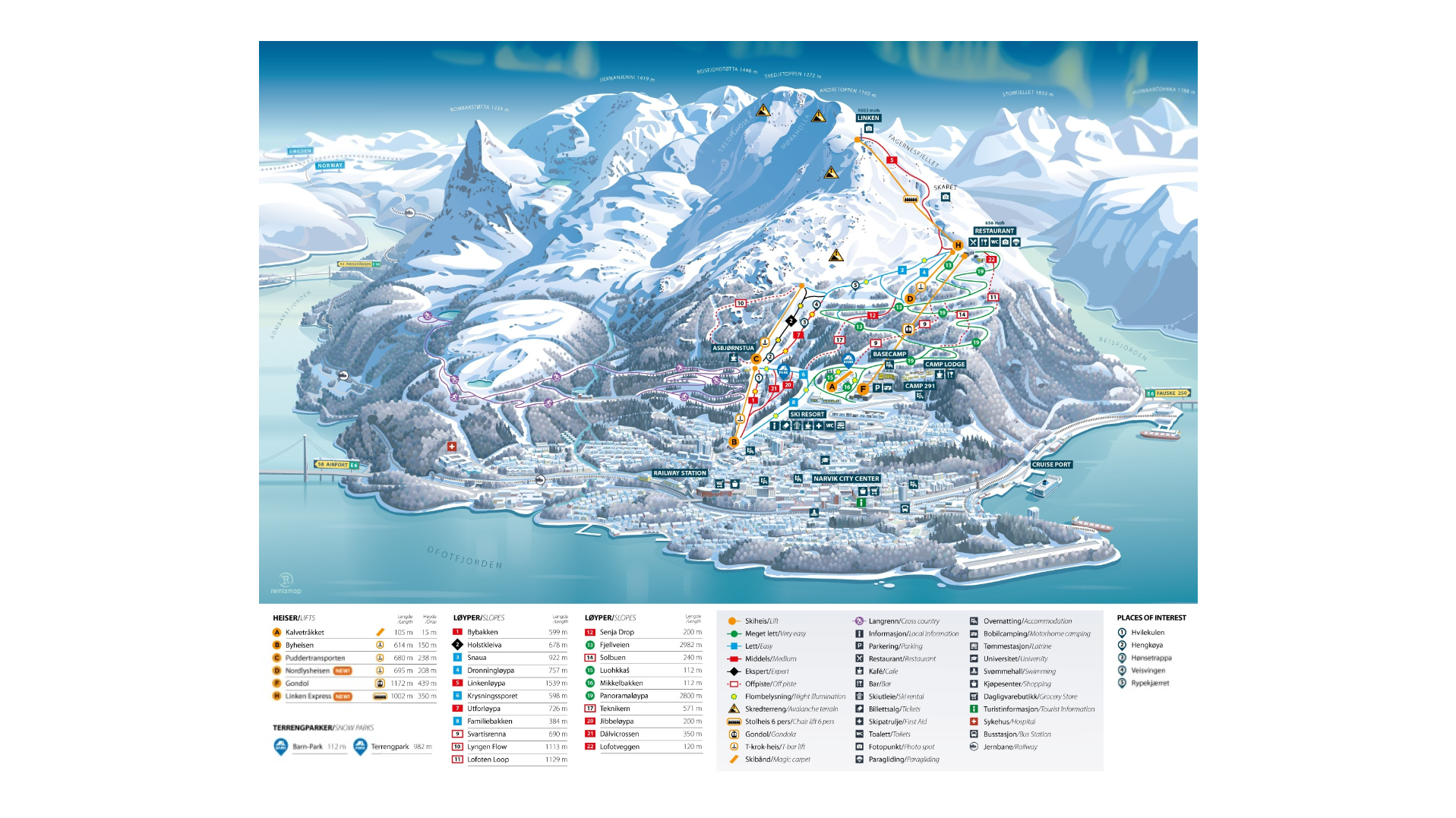 Narvik Ski Map