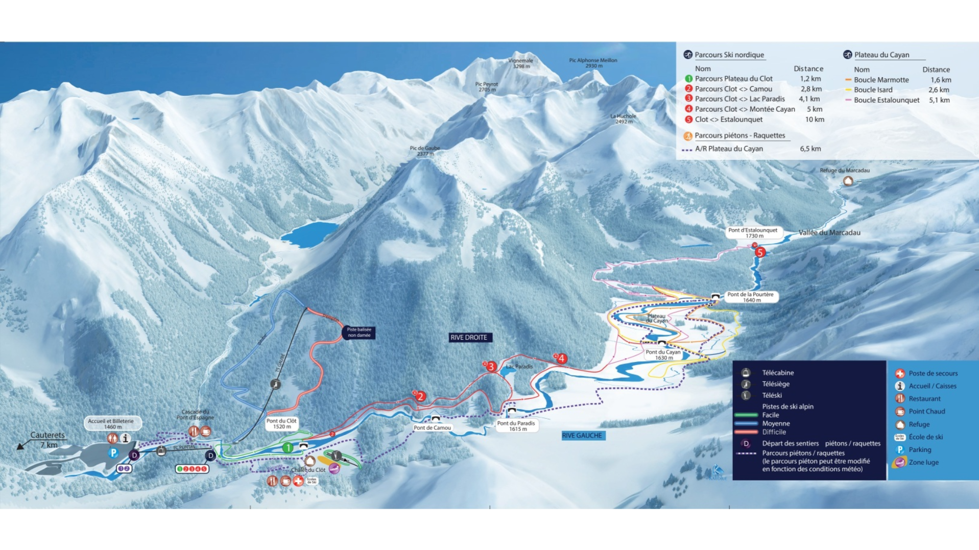 Pont d'Espagne – Cauterets Ski Map