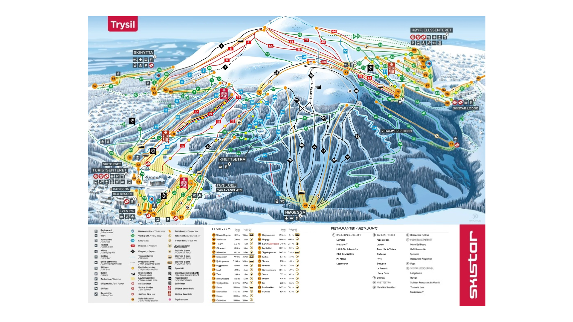 Trysil Ski Map