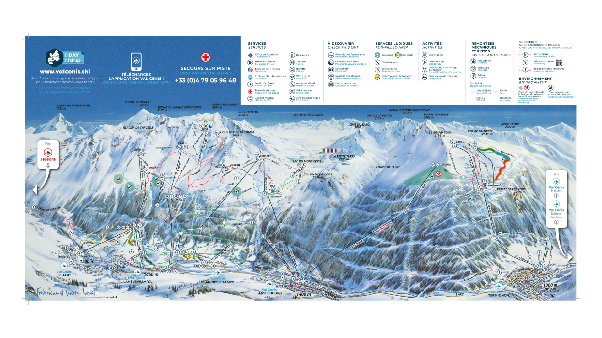 Val Cenis Ski Map