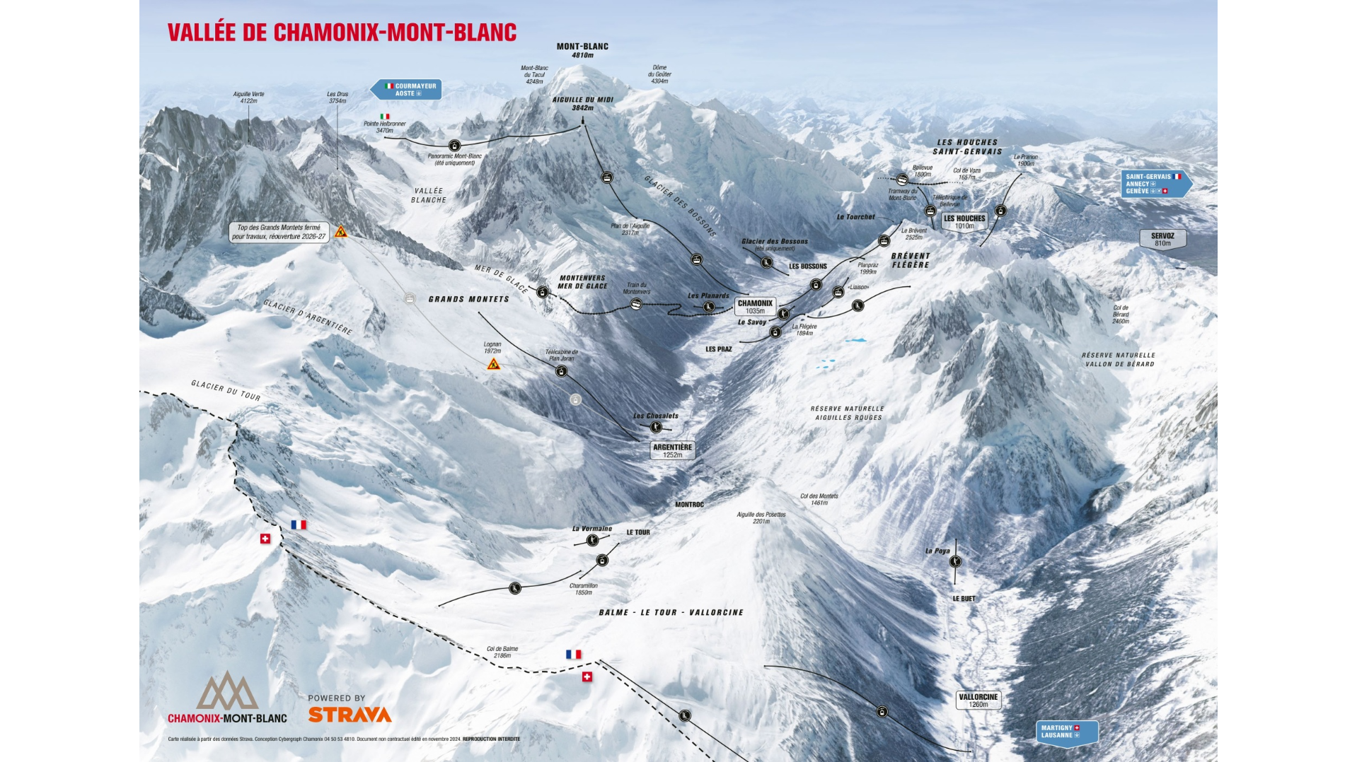 Vallée de Chamonix Ski Map