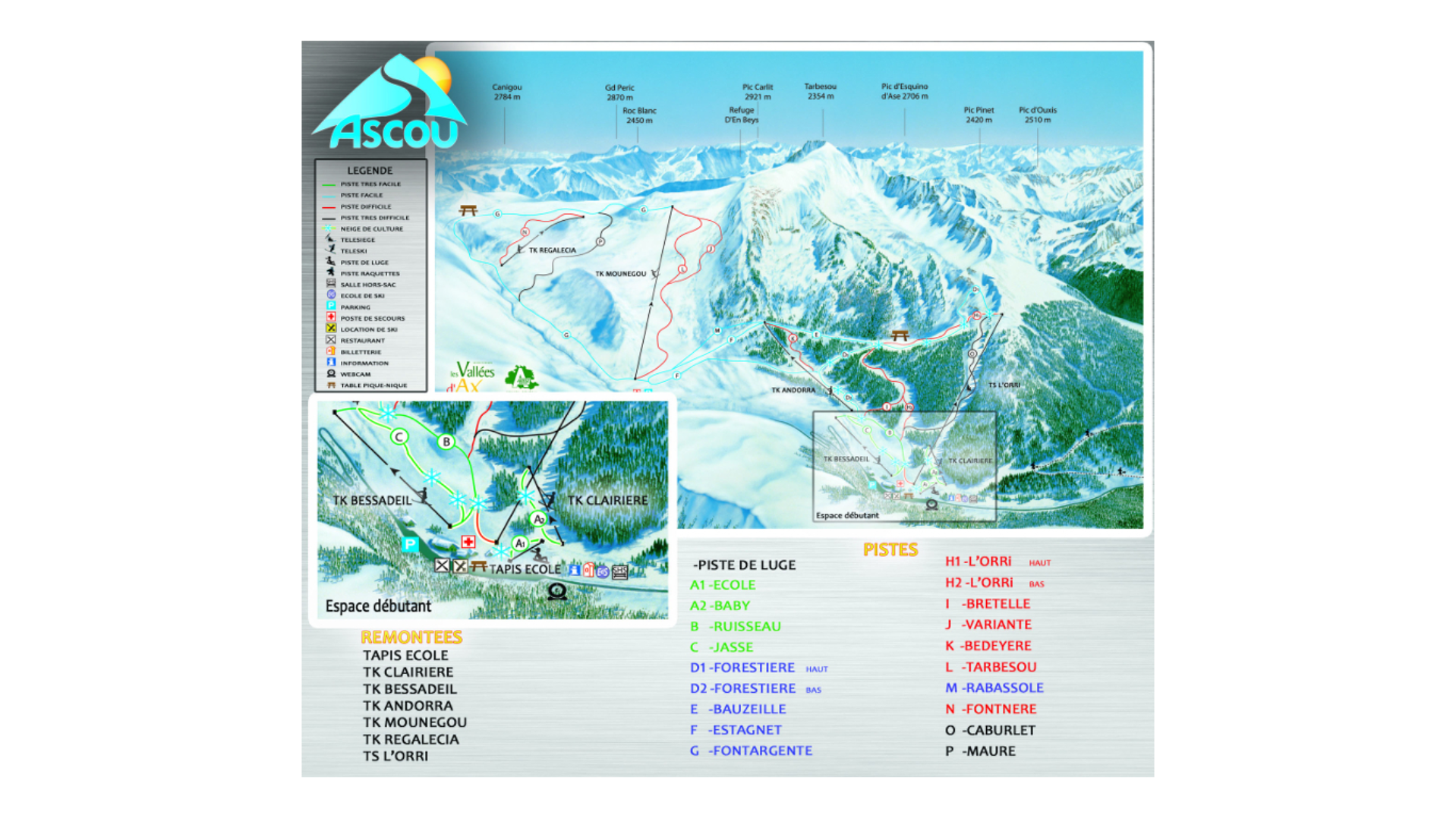 Ascou Pailhères Ski Map