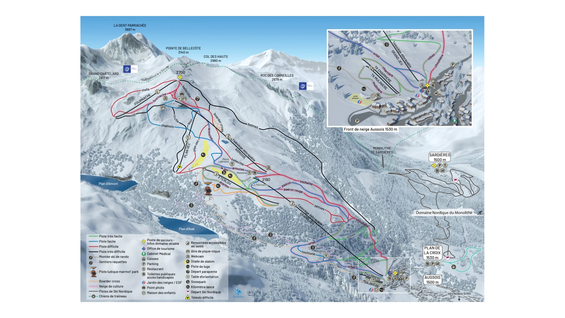 Aussois Ski Map