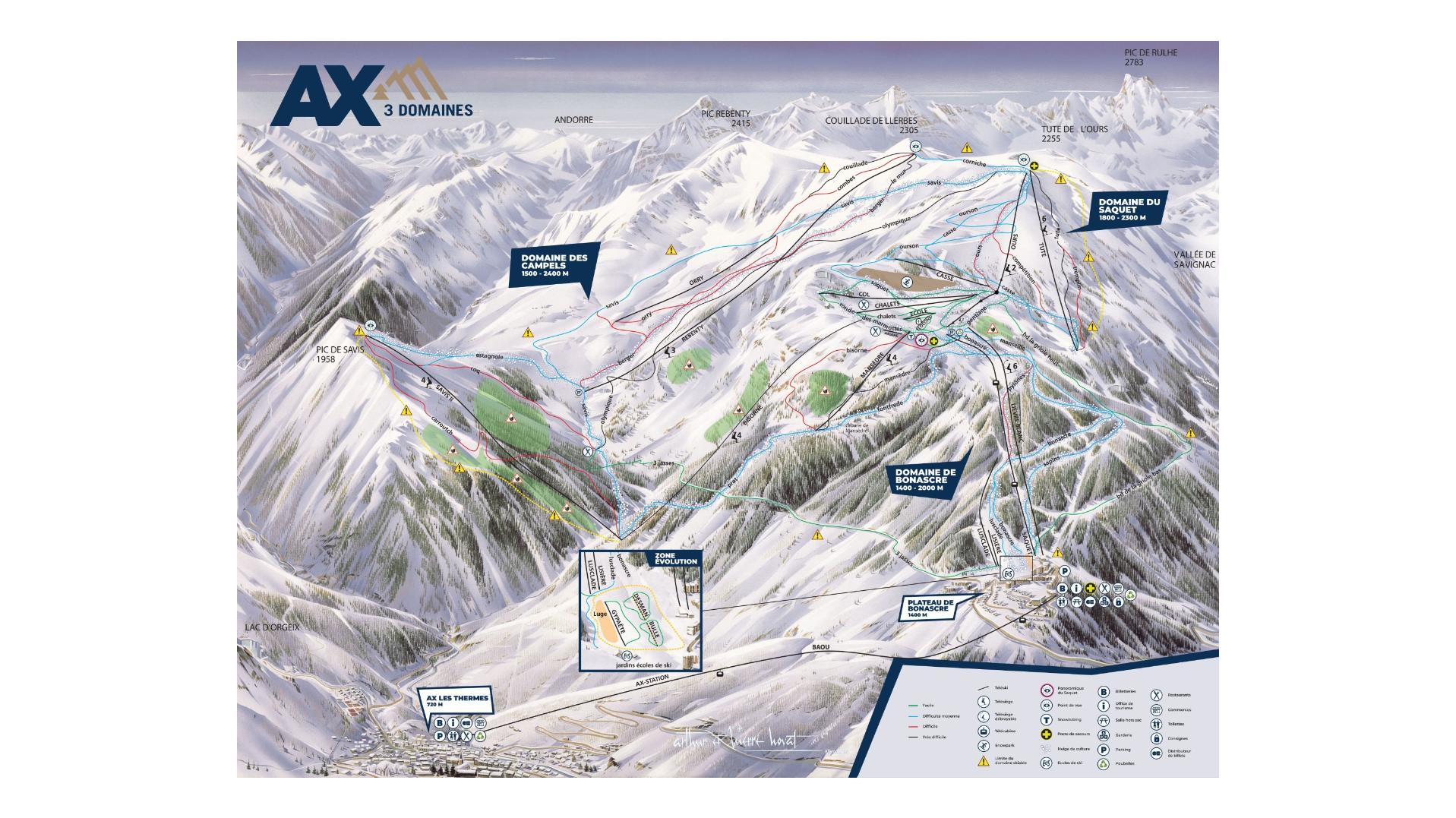 Ax Les Thermes Ski Map