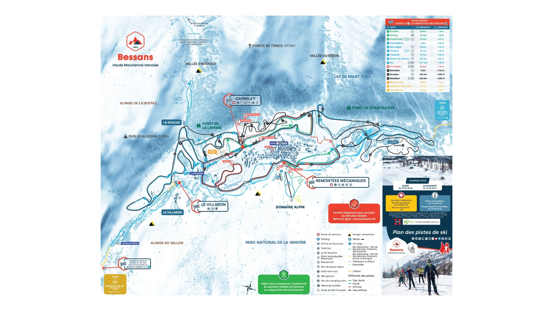 Bessans Ski Map