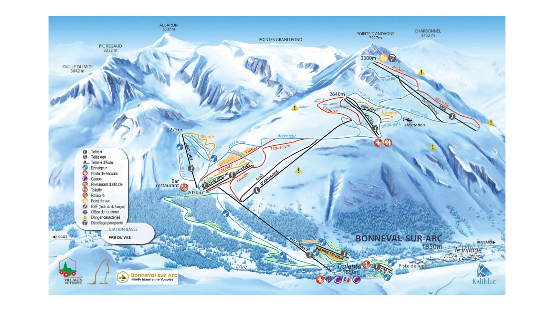 Bonneval sur Arc Ski Map