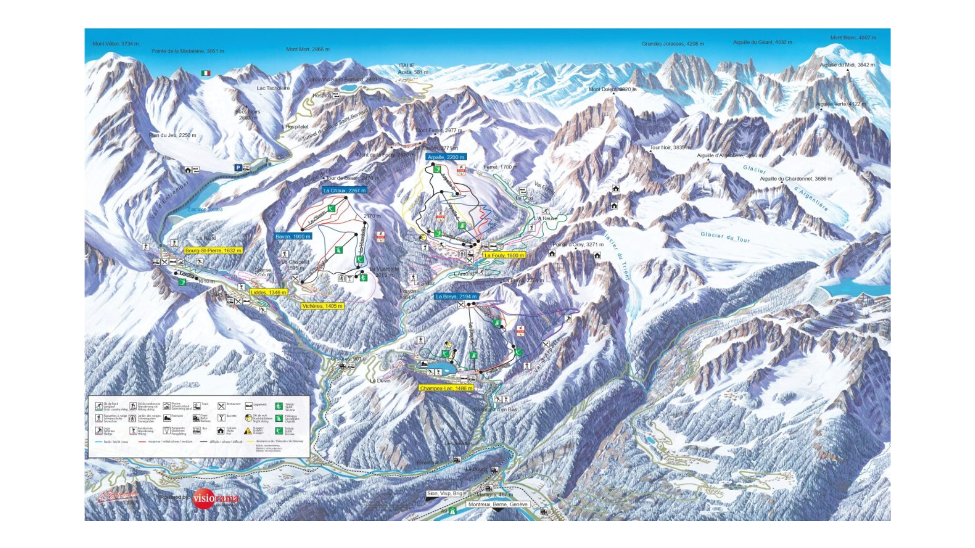 Champex-Lac Ski Map