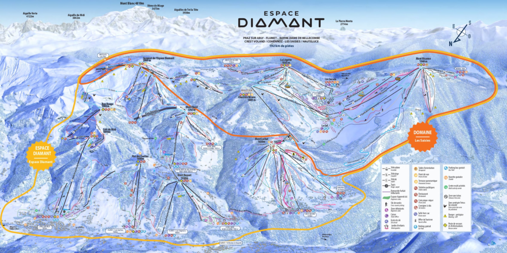 Espace Diamant Ski Map