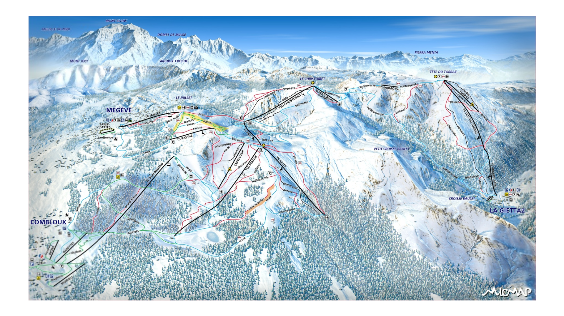 Les Portes du Mont Blanc Ski Map