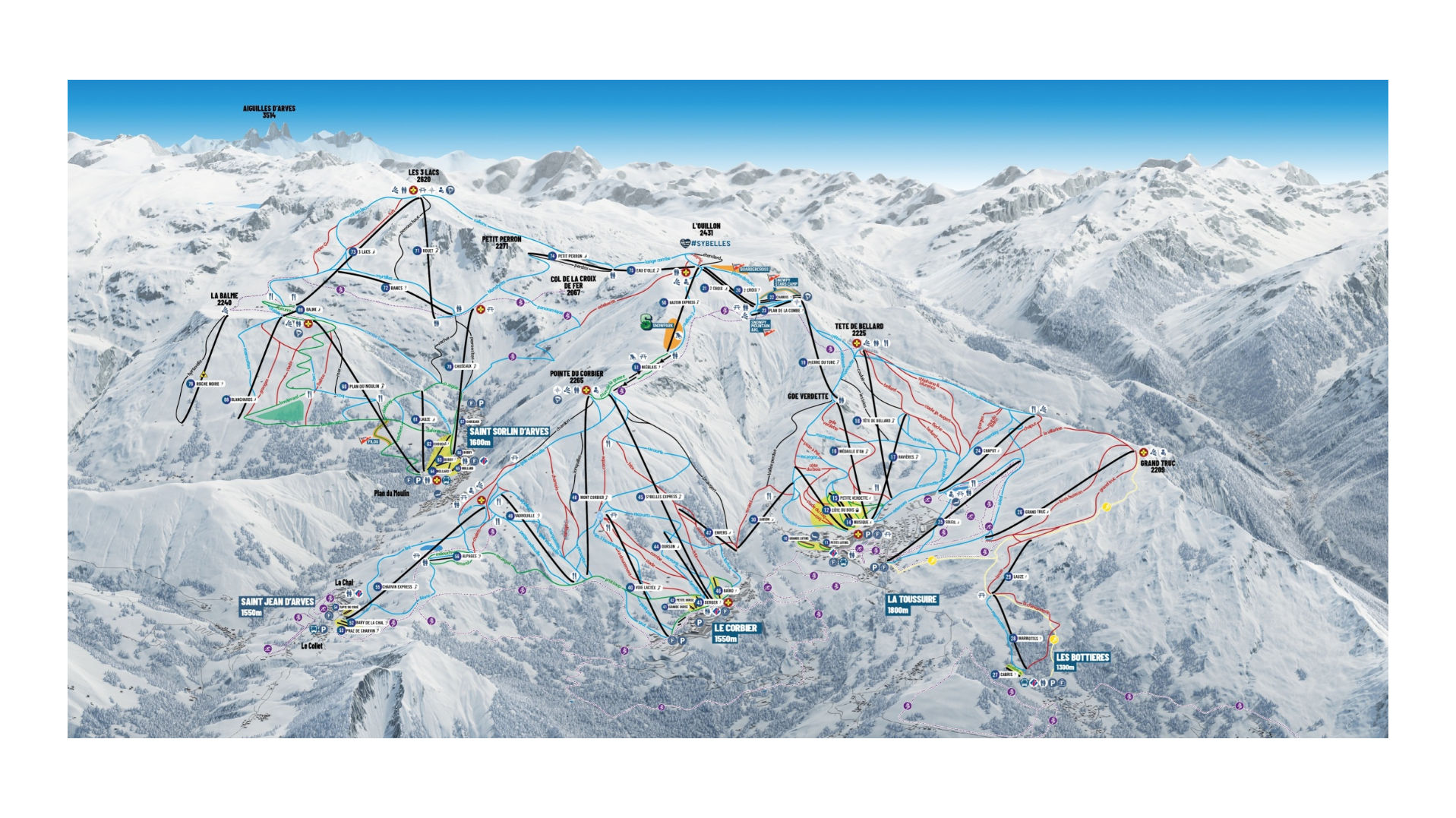 Les Sybelles Ski Map