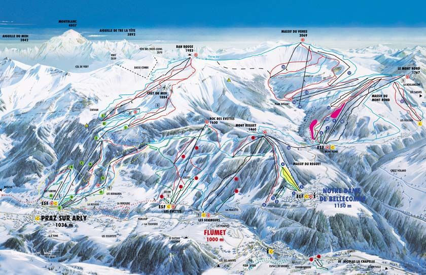 Praz Sur Arly Ski Map