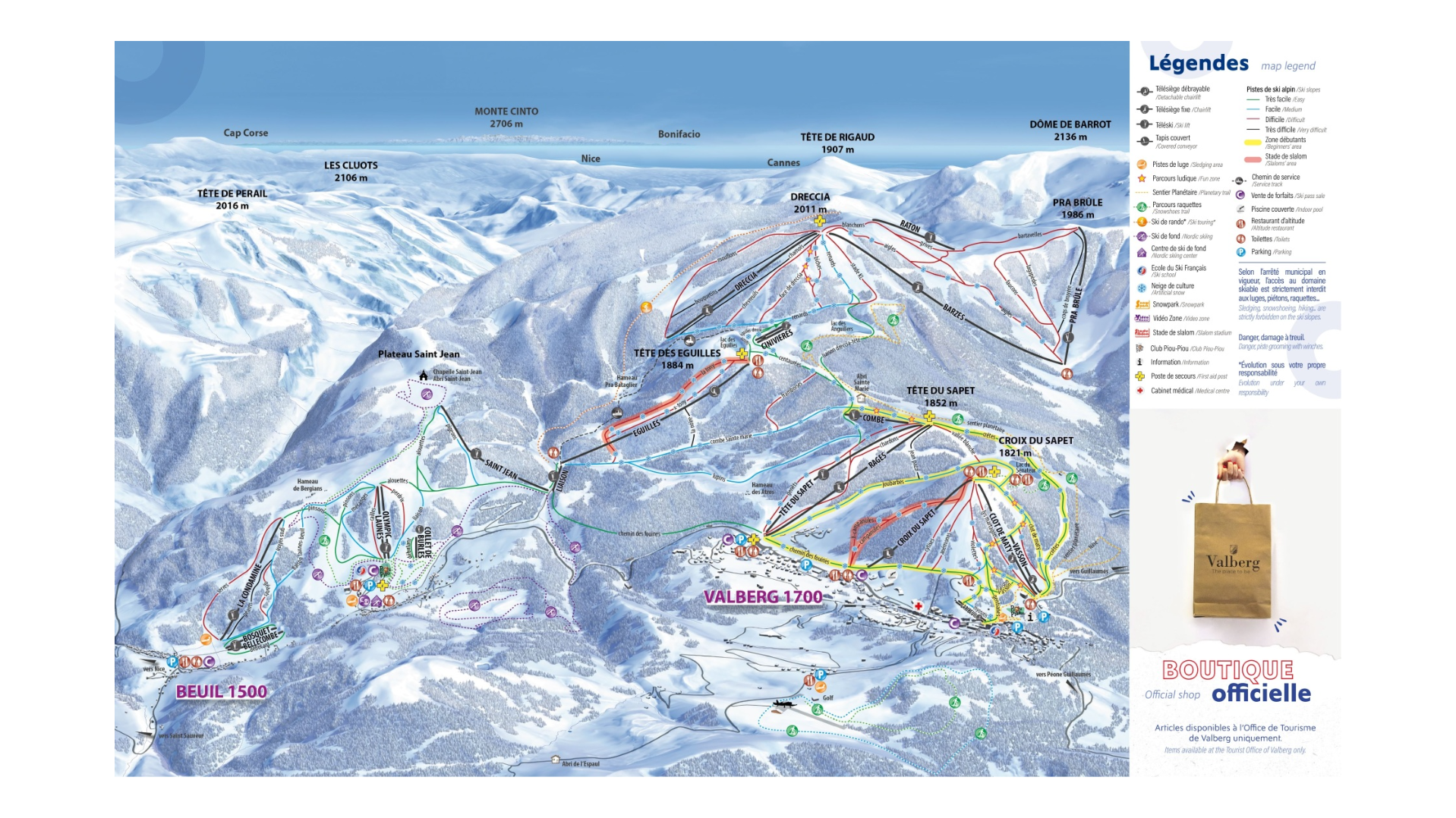 Valberg & Beuil-les-Launes Ski Map