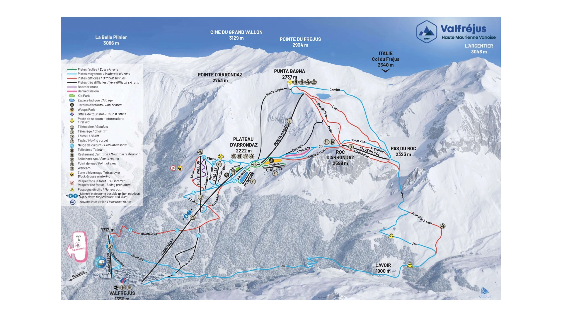 Valfréjus Ski Map