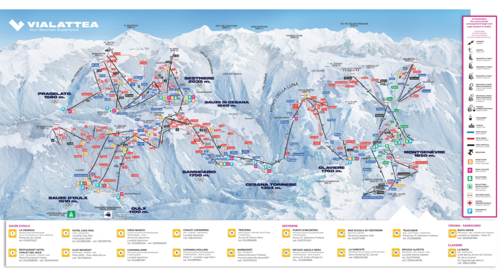 Via Lattea Ski Map