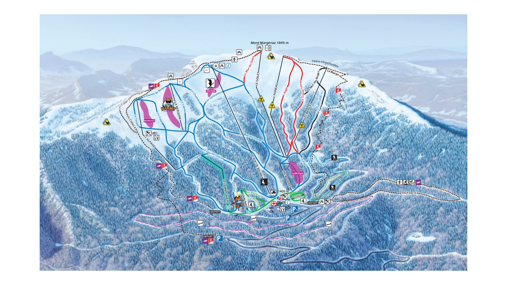 Aillons Margériaz Ski Map