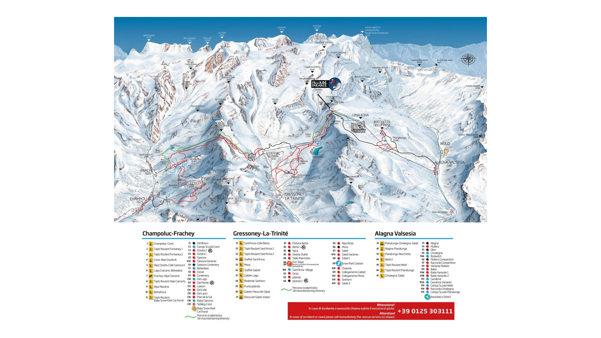 Alagna Valsesia Ski Map