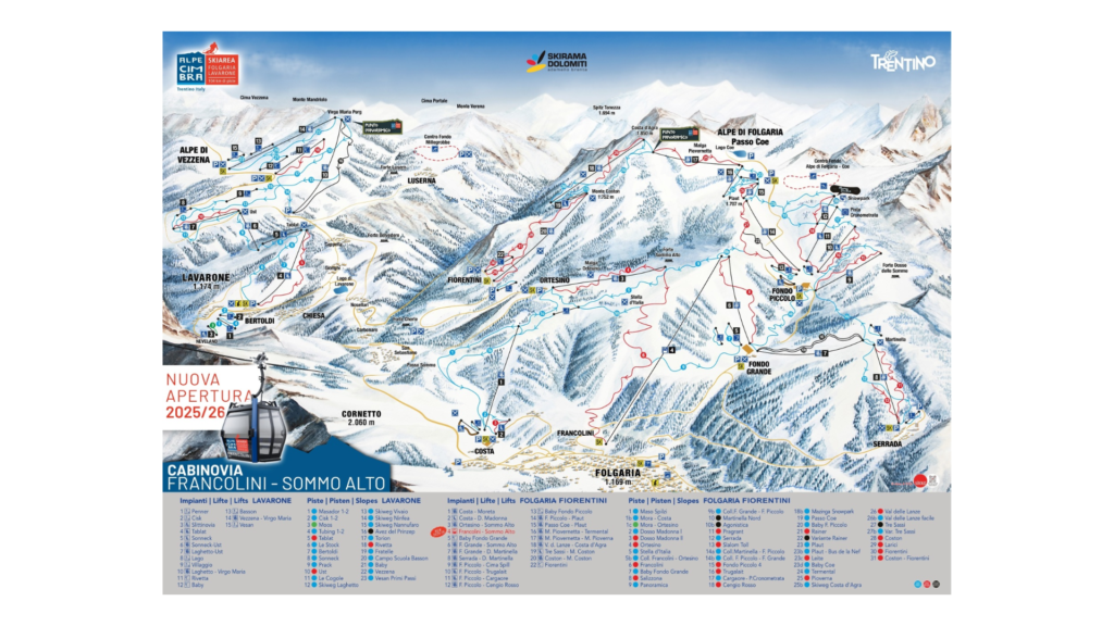 Alpe Cimbra Ski Map