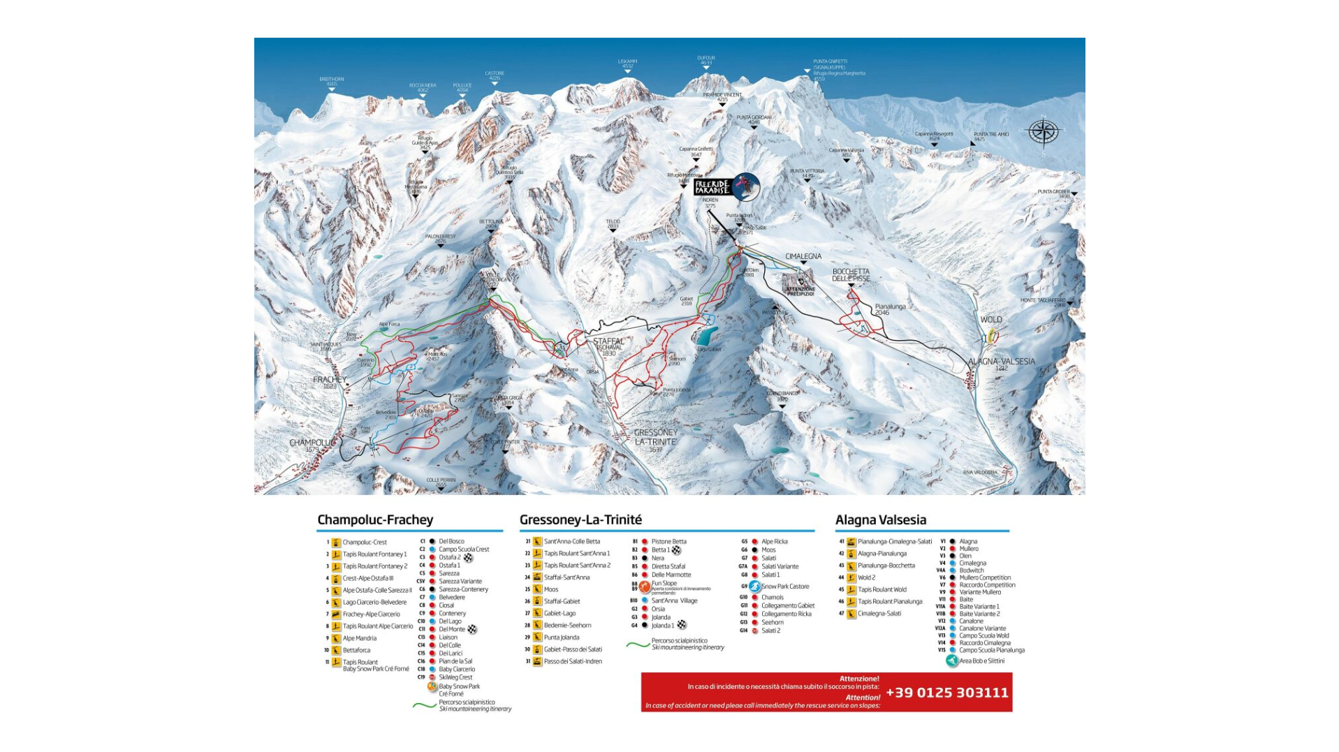 Champoluc-Frachey Ski Map