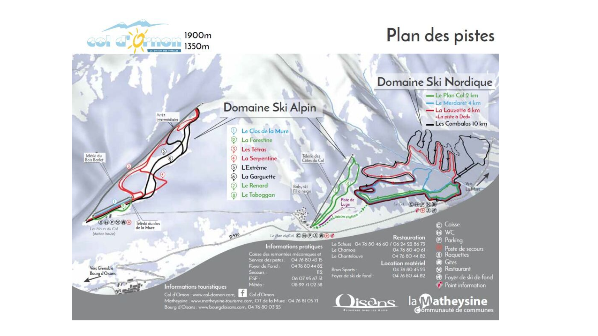 Col d’Ornon Ski Map