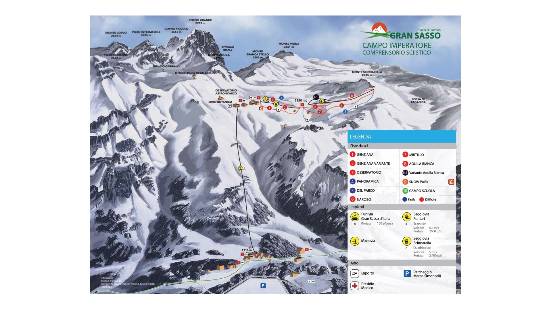 Gran Sasso Ski Map