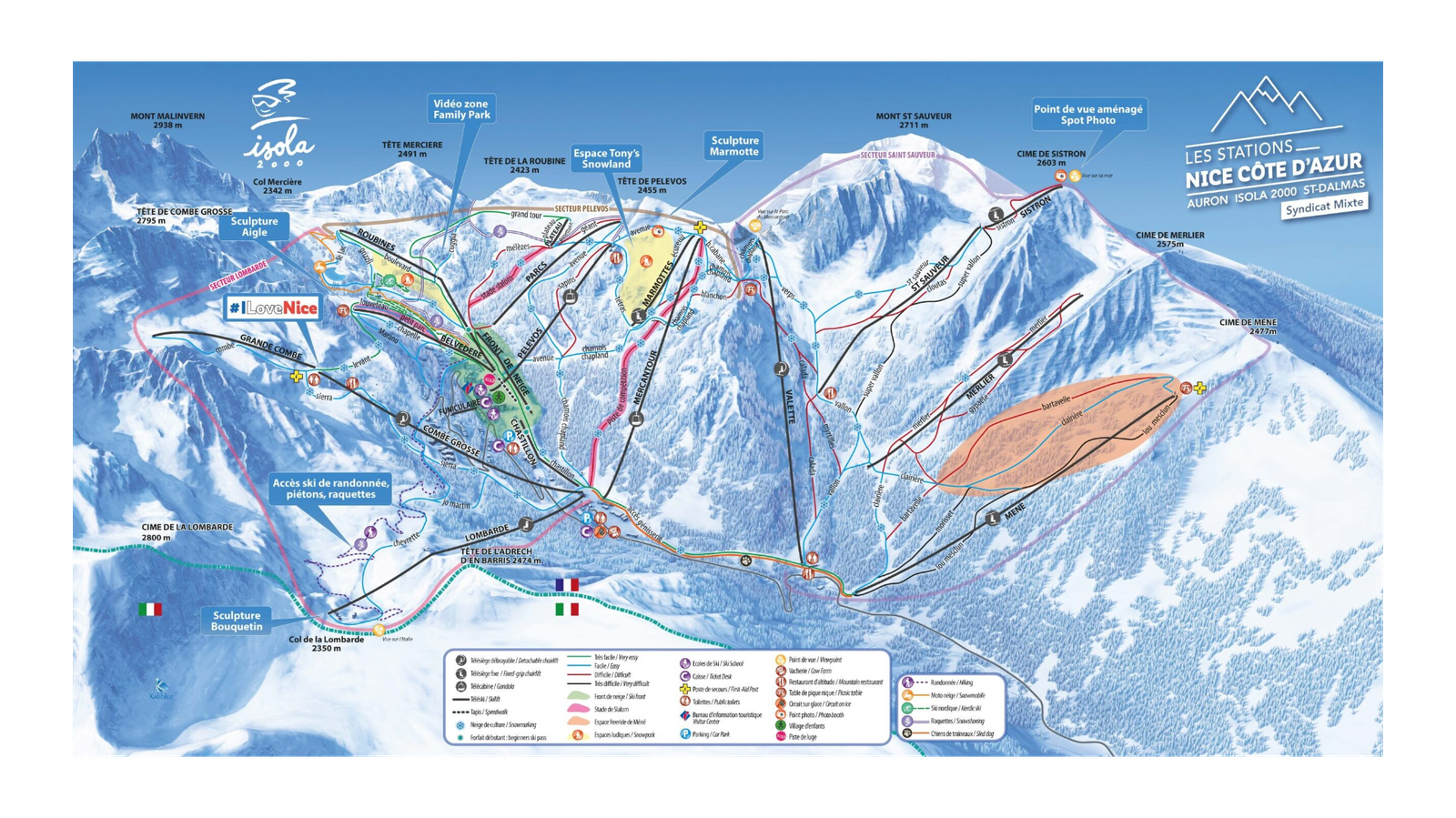 Isola 2000 Ski Map