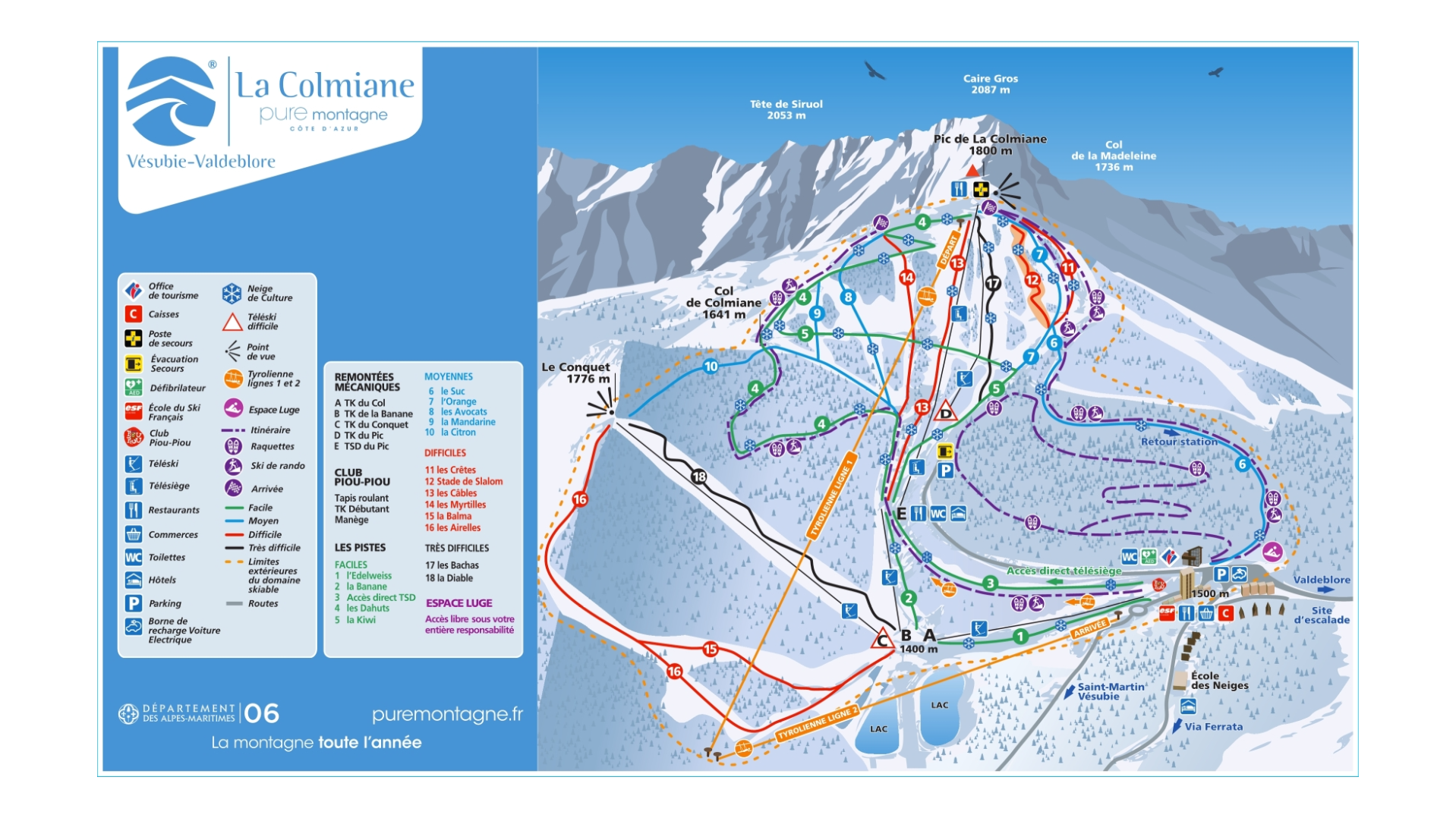 La Colmiane Ski Map