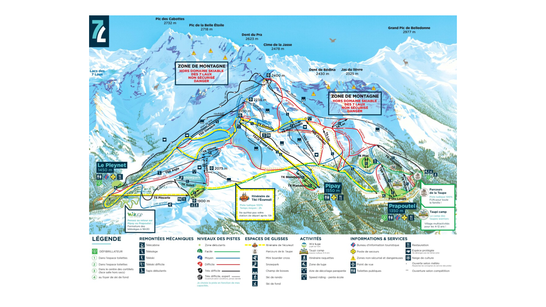 Les 7 Laux Ski Map