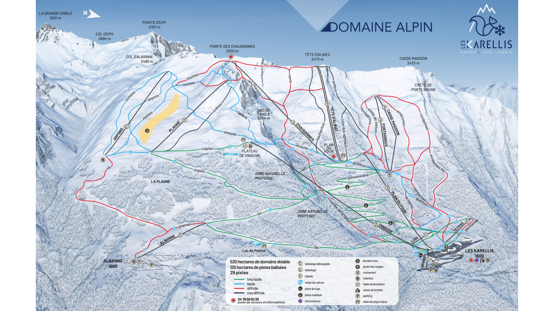 Les Karellis Ski Map