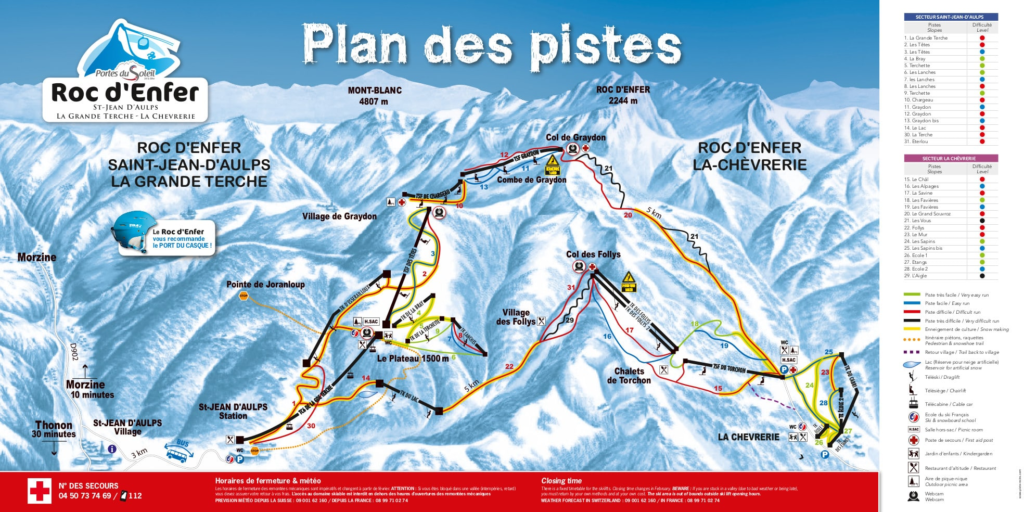 Roc d'Enfer Ski Map