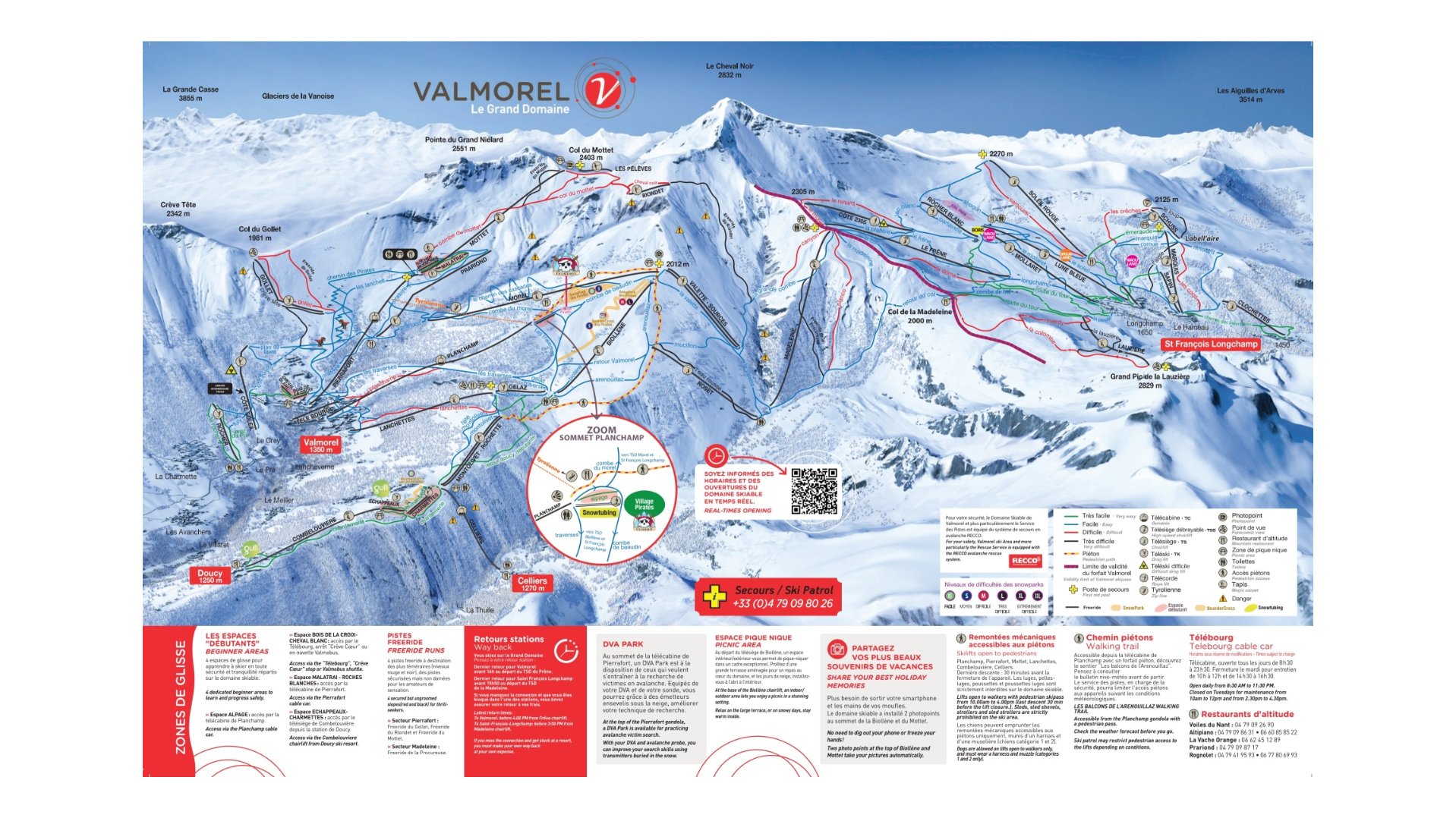 Saint Francois Longchamp Ski Map