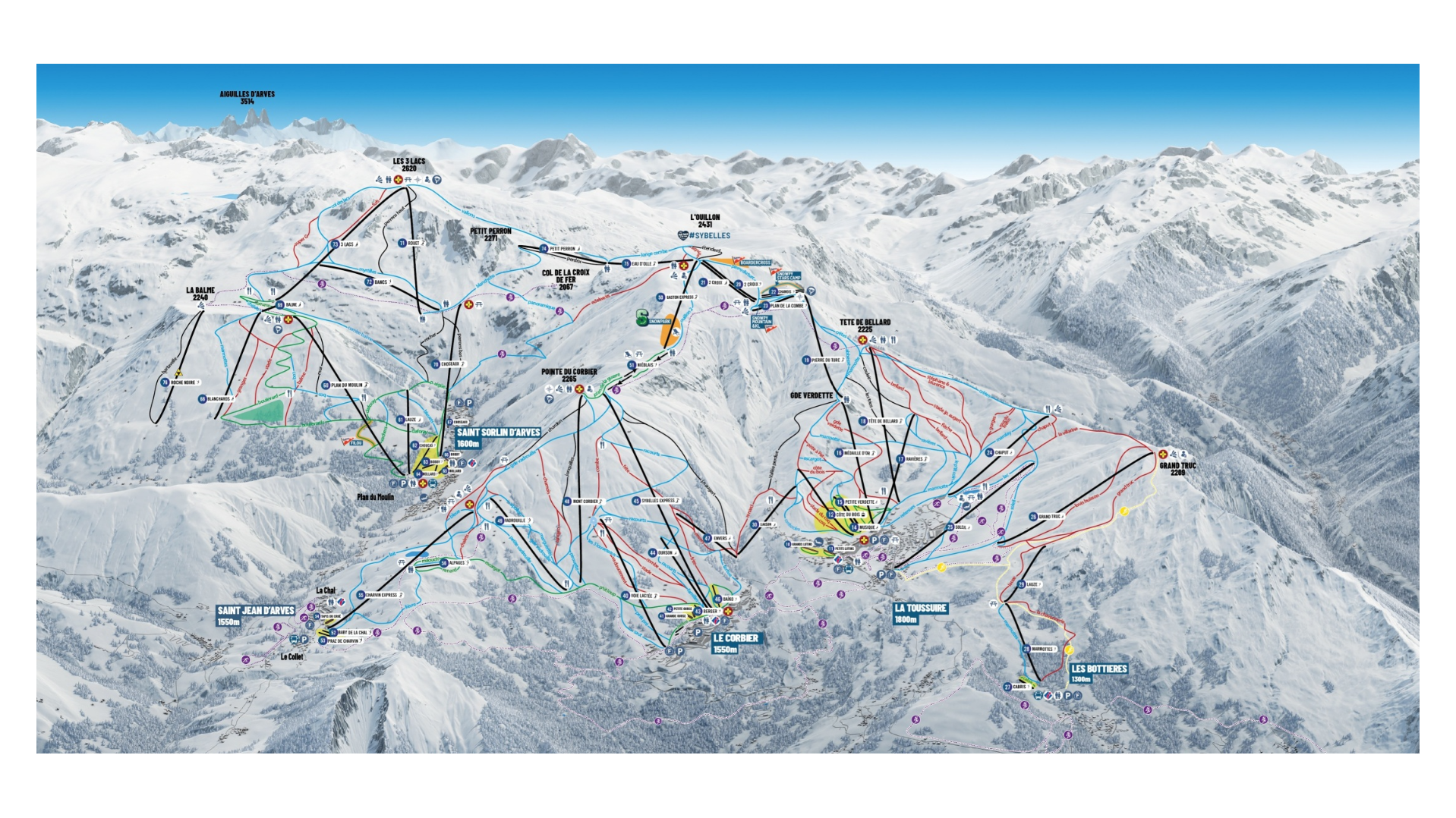 Saint Jean d'Arves Ski Map