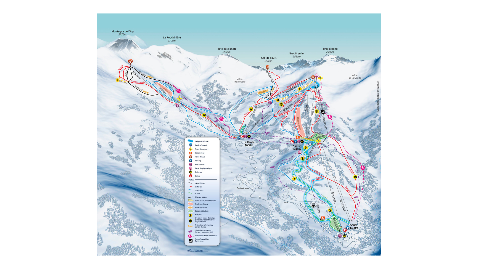 Super Sauze Ski Map