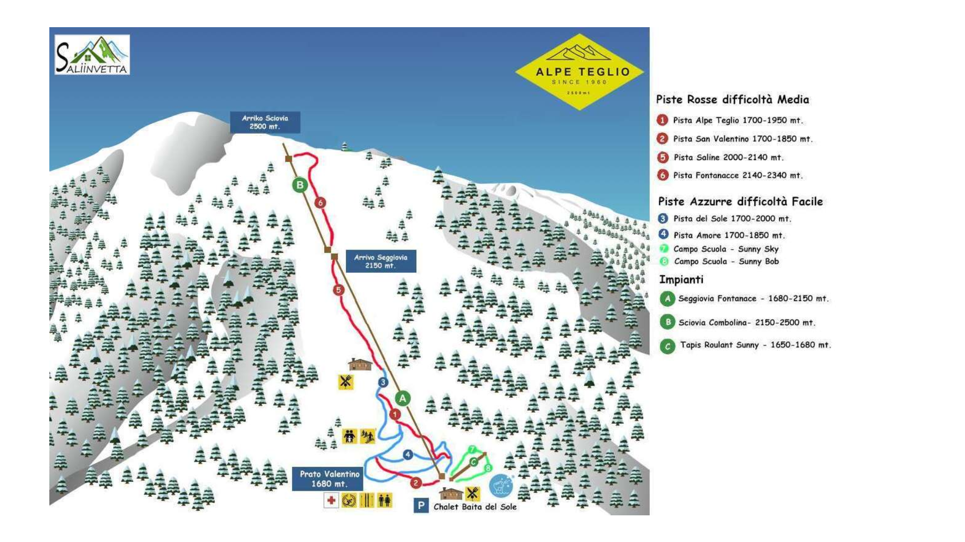 Teglio Ski Map