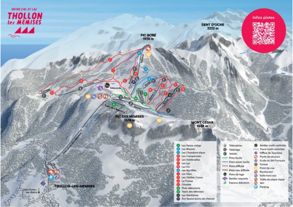Thollon les Mémises Ski Map