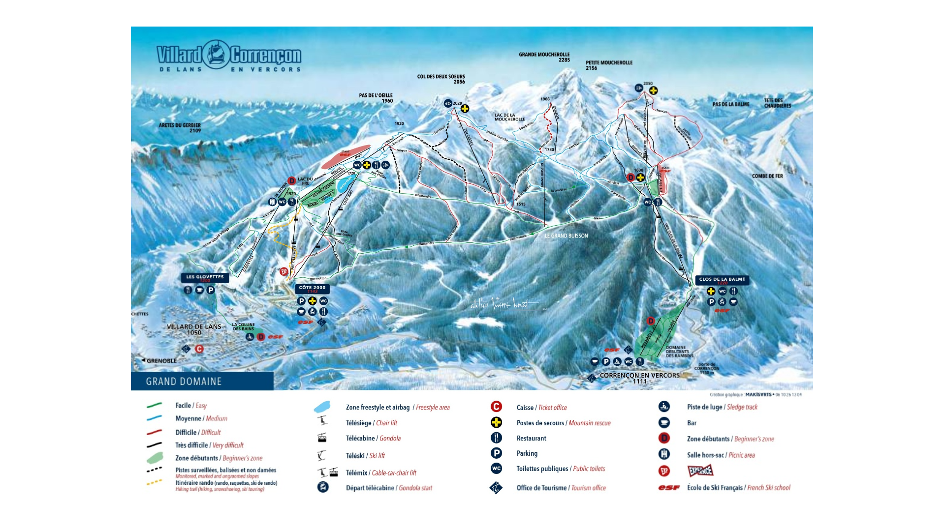 Villard de Lans Corrençon Ski Map