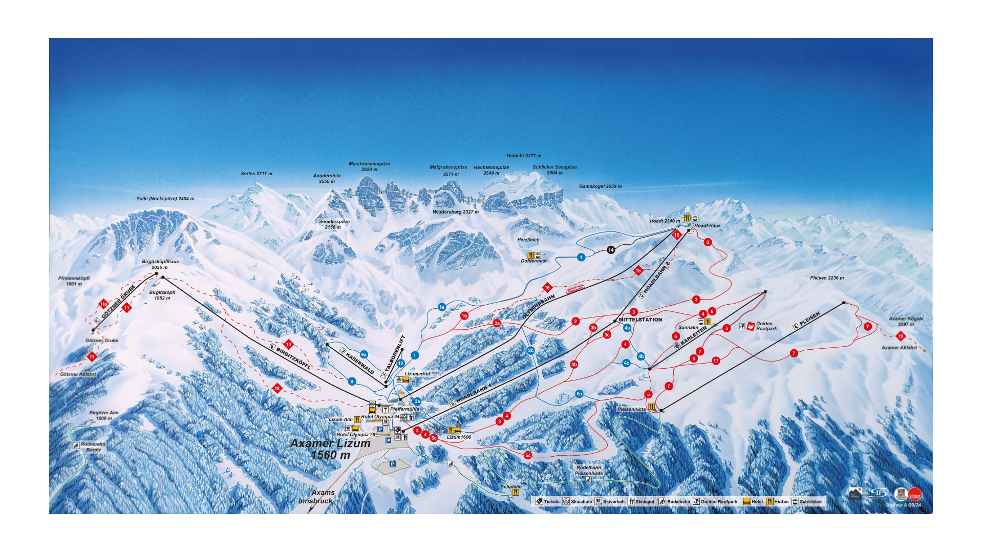 Axamer Lizum Ski Map